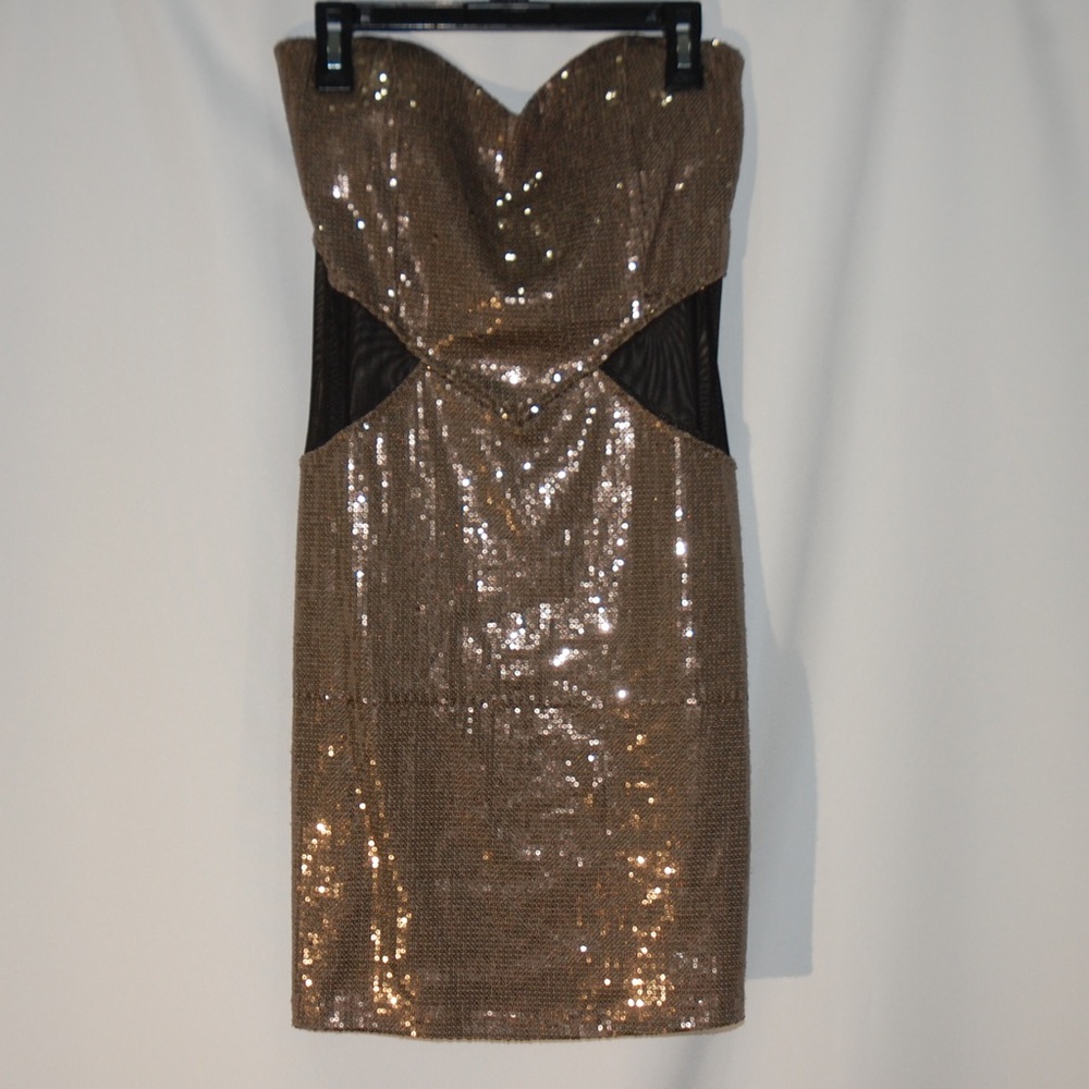 Foreign exchange sequence strapless mini dress